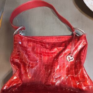 Brighton Collection red leather shoulder bag